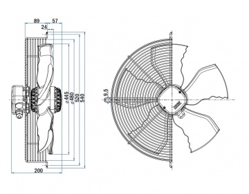 Ventilator axial Hidria R11R-45SPS-6M-5761 (450 mm)